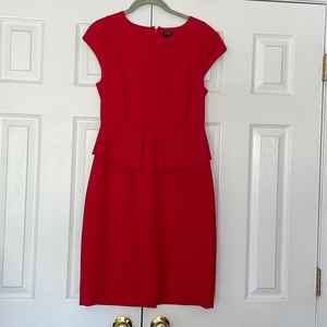 J Crew Factory Cap Sleeve Peplum Red Suit Dress 4